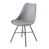Silla gris con patas de metal negro